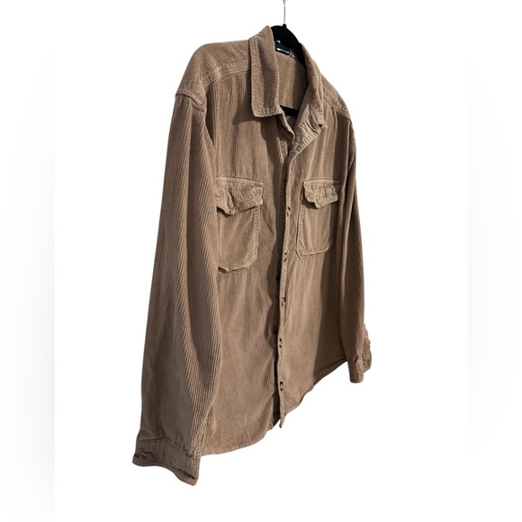 ASOS Tan Corduroy Shirt Jacket Shacket Ribbed Button Down Size Small Western - Picture 2 of 8